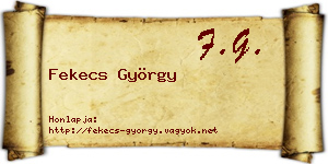 Fekecs György névjegykártya
