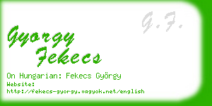 gyorgy fekecs business card